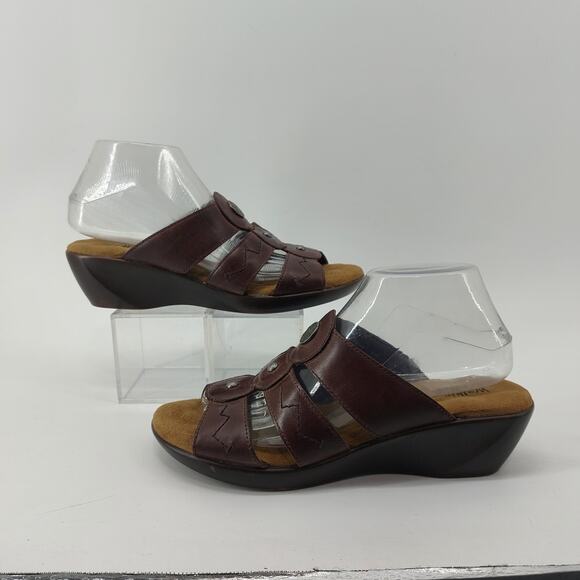 Walking Cradles Brown Leather Sandals Slides 9.5 - Picture 6 of 11